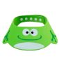 Visière de bain pour bébé en forme de grenouille verte, matière silicone souple.