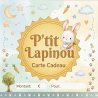 christening gift card little bunny