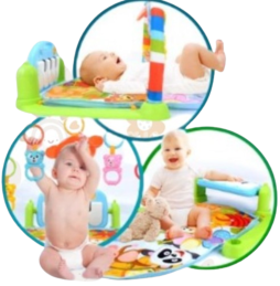 Tapis d'éveil avec arceau de jeu multicolor