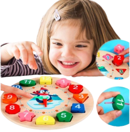 Horloge Montessori en Bois